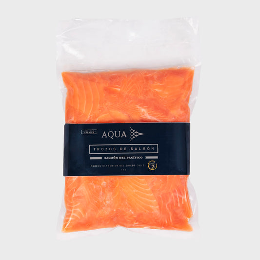 Caja 10kg | Bits & Pieces Salmón del Pacífico AquaChile | Congelado al vacío