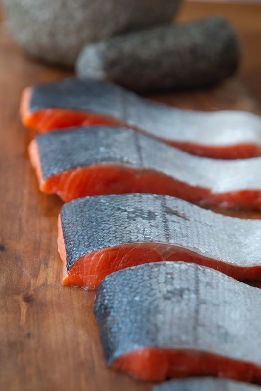 Filete Salmón del Pacífico con Piel, Pieza de 1,3 kg aprox. ($20.500 precio x kg)